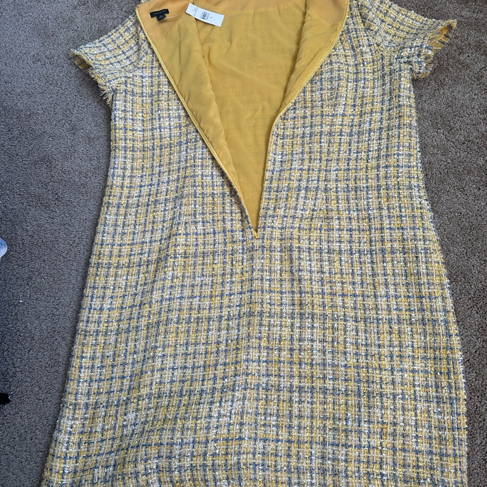 Ann Taylor Yellow Tweed Midi Dress - Picture 6 of 7